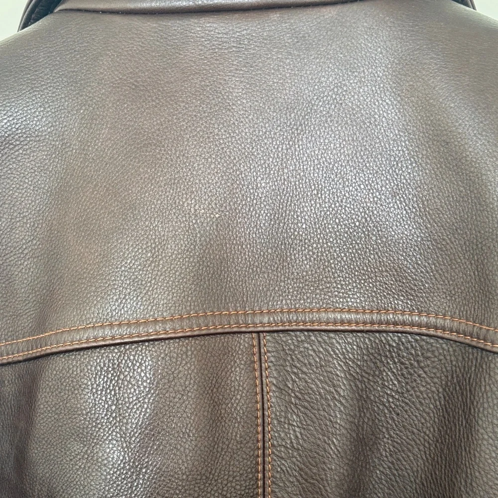 Wilsons Leather Men's Dark Brown Leather Bomber Jacket - Picture 5 of 13